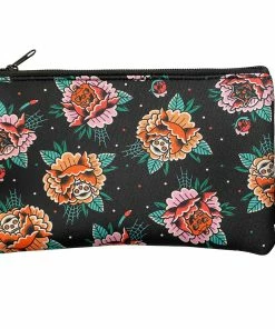 SOURPUSS CREEPY PEONIES CASE ZIP POUCH