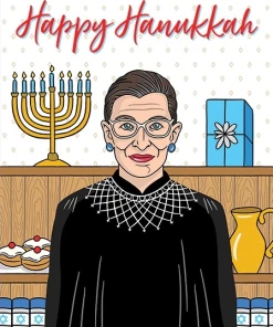 RBG HAPPY HANUKKAH GREETING CARD