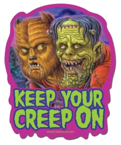 RETRO A GO GO KEEP YOUR CREEP ON VINYL STICKER
