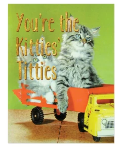 SMITTEN KITTEN KITTIES' TITTIES GREETING CARD