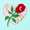 PUNKY PINS ROSE IN HEART VINYL STICKER -BEETLEJUICE Shop rose in heart vinyl sticker 1