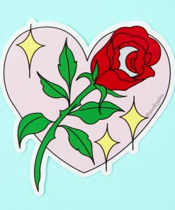 PUNKY PINS ROSE IN HEART VINYL STICKER
