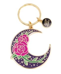 THESE ARE THINGS ROSE MOON ENAMEL KEYCHAIN