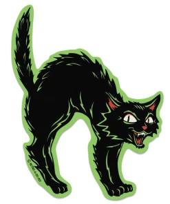 RETRO A GO GO SCAREDY CAT VINYL STICKER