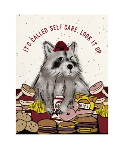 BOSS DOTTY PAPER CO. SELF CARE RACCOON GREETING CARD