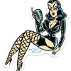 RETRO A GO GO SIREN VAMP VINYL STICKER
