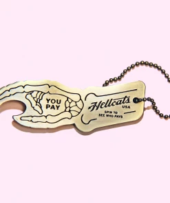 HELLCATS USA SKELETON HAND SPIN KEYCHAIN