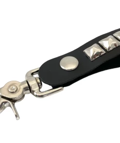 STUDDED KEY FOB BLACK